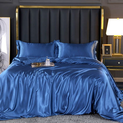 Luxury Silk Bedding Set - 4 Pieces with Duvet Cover and Pillowcases