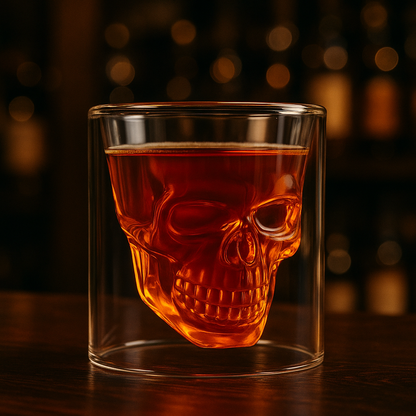 Gothic Skull-Shaped 3D Drinking Glass | SkullBrew