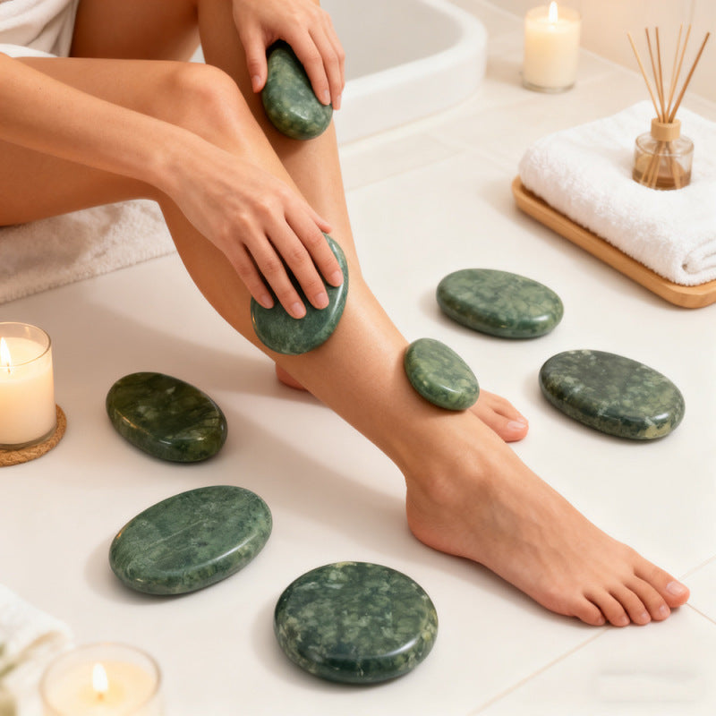 Natural Jade Massage Stones for Soothing Heat Therapy