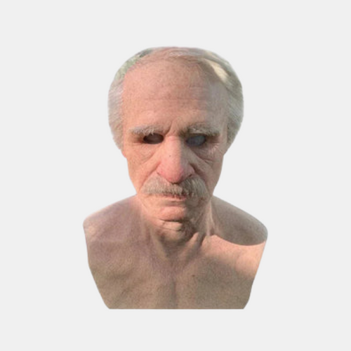 Scary Latex Costume Accessory – Realistic Old Man Mask for Halloween