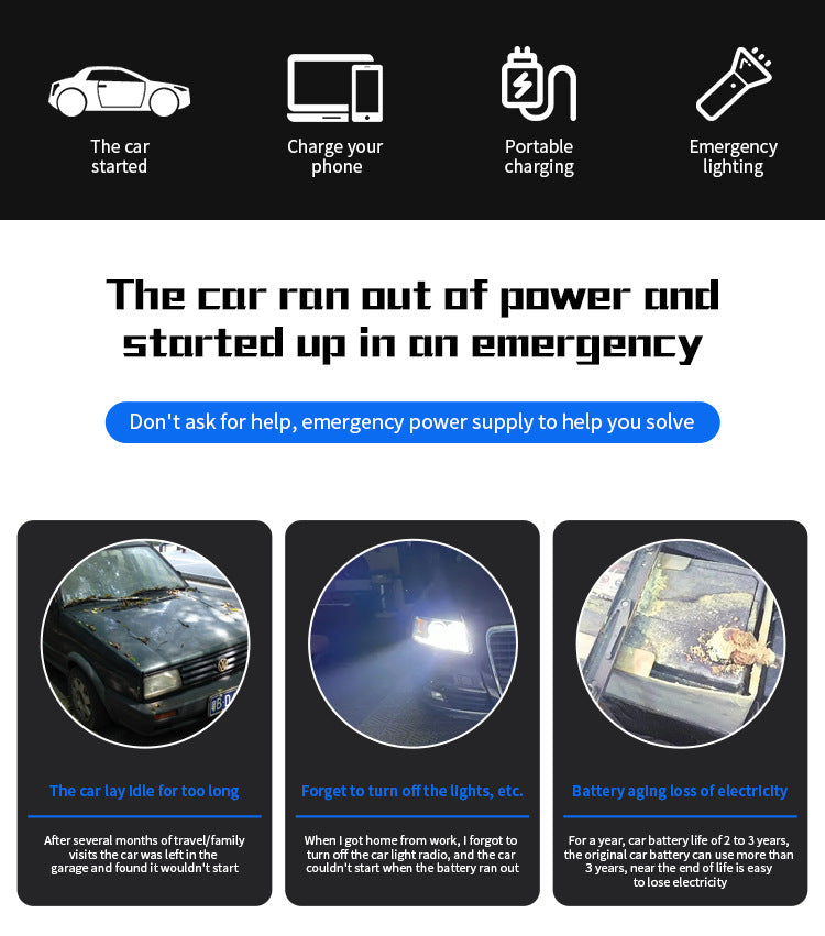Compact Car Jump Starter with High Power Output
