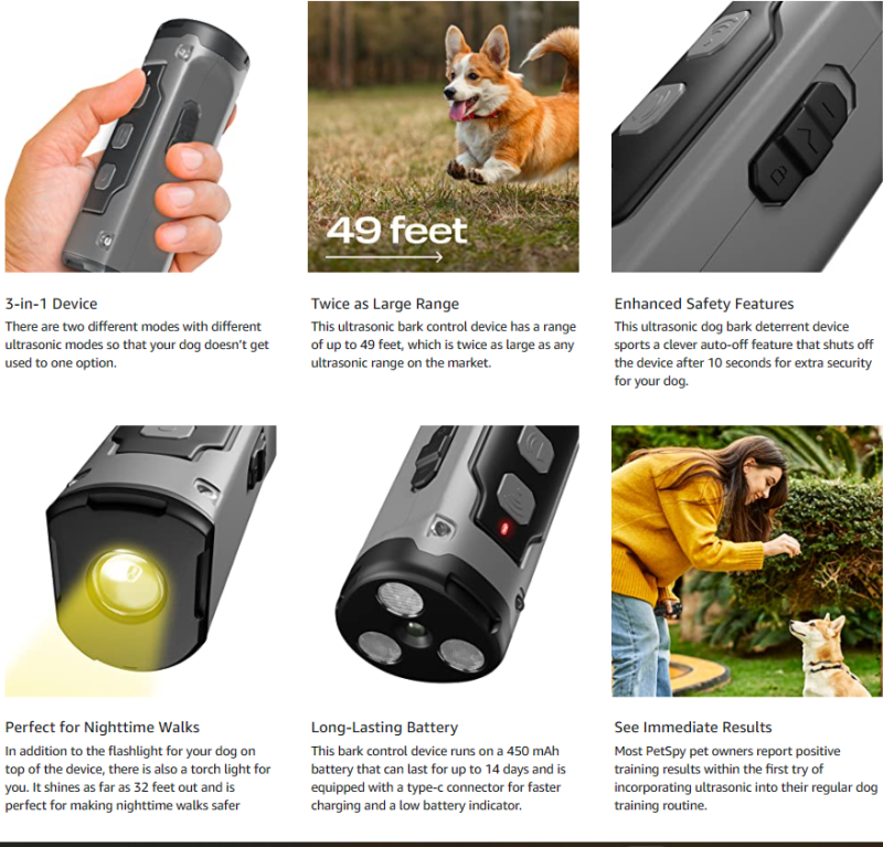 Ultrasonic Dog Deterrent with Long-Distance Effectiveness