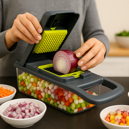 Versatile 6-in-1 Vegetable and Fruit Chopper with Storage Case