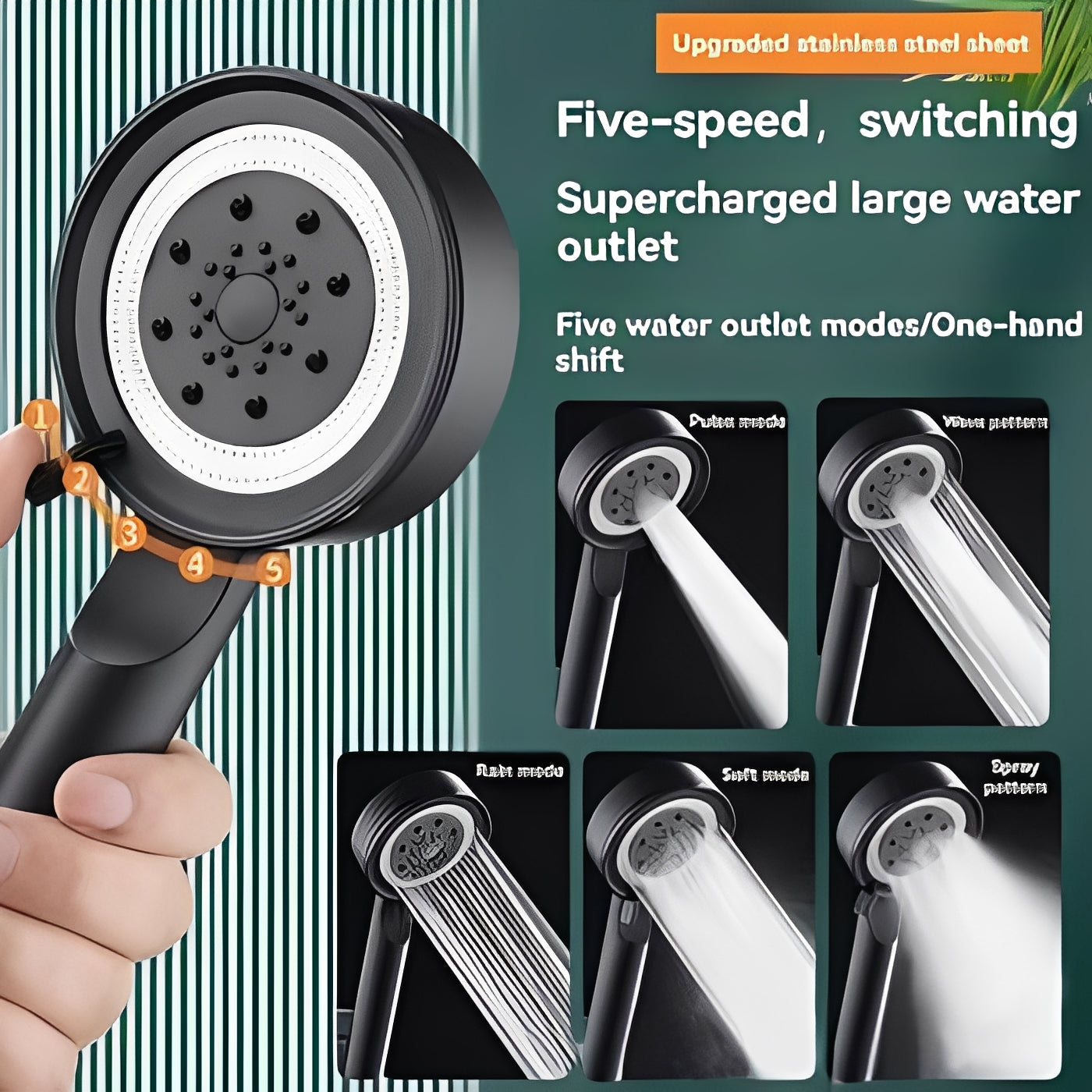 Filtered Shower Head with 5 Settings – High Pressure Versatility