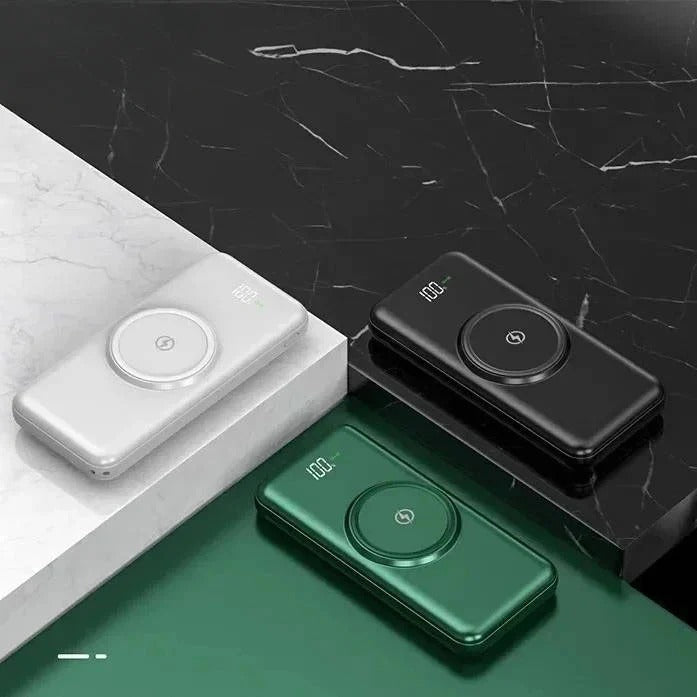 20000mAh Power Bank with Integrated Cables and Wireless Charging