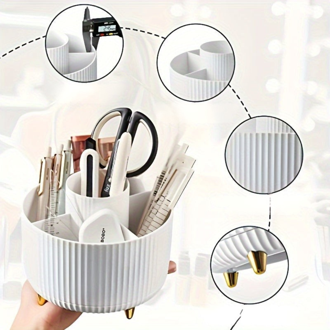 Five-Compartment Beauty Storage Carousel for Makeup Organization