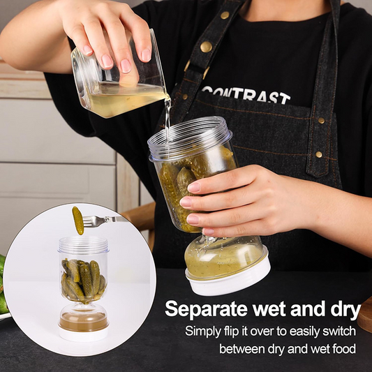 50% OFF | Cucumber Glass Jar with Dry-Wet Separation