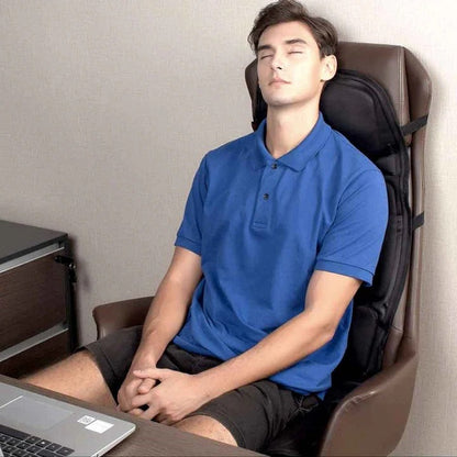 8-Function Heated Massage Chair Pad with Neck and Back Cushion