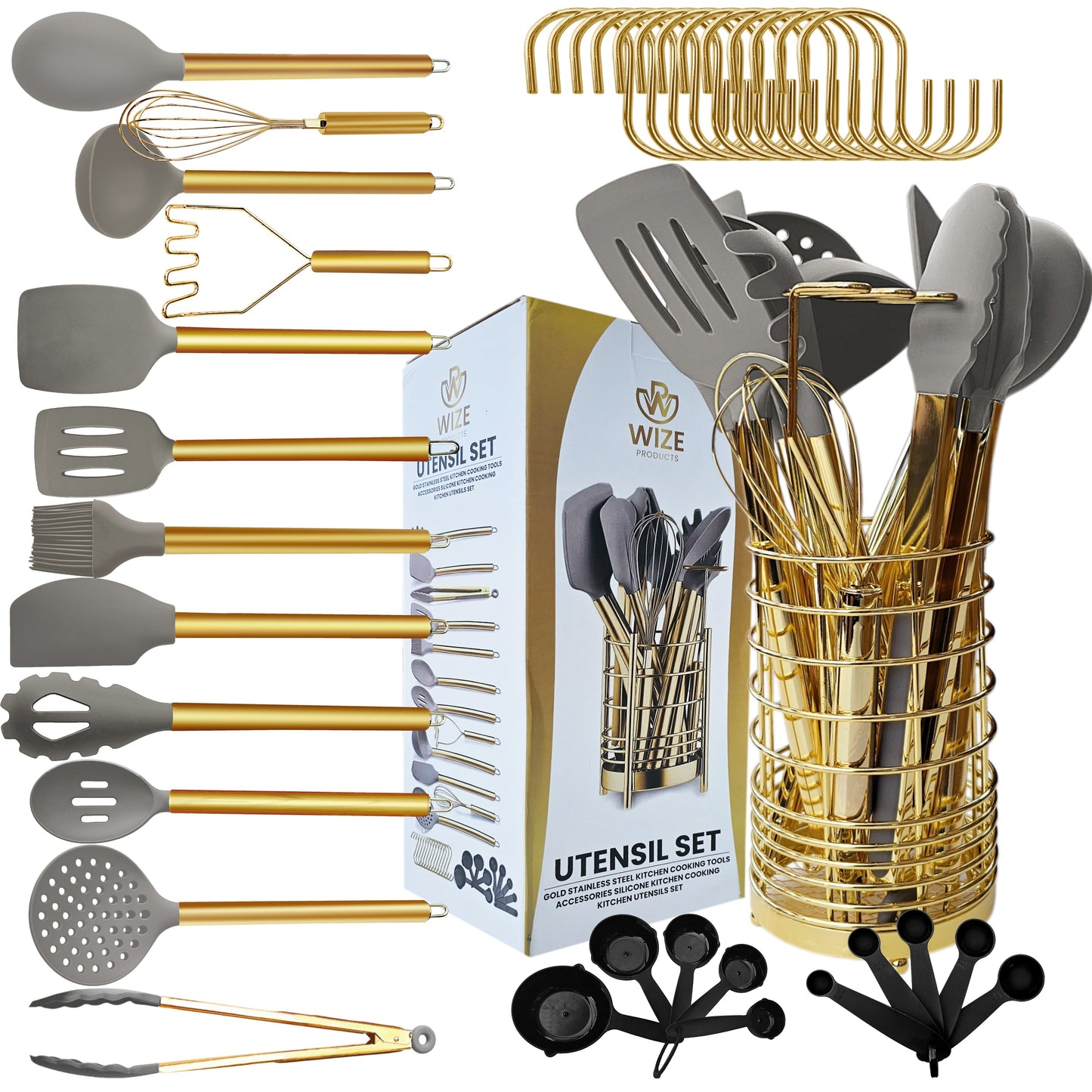 Chic and Practical Utensil Collection in Gold