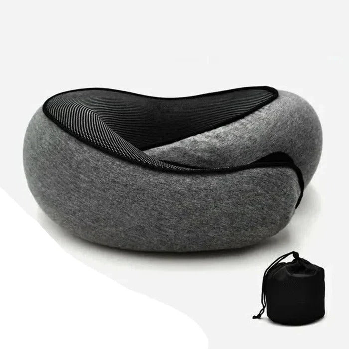 Curved Travel Neck Pillow with Memory Foam in Snail Design
