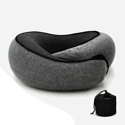Curved Travel Neck Pillow with Memory Foam in Snail Design