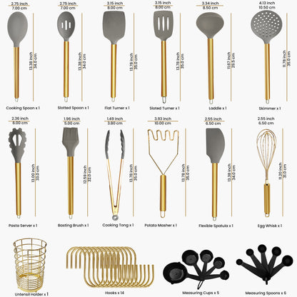 Chic and Practical Utensil Collection in Gold