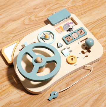 Wooden Activity Board with Steering Wheel – Fun Learning Tool