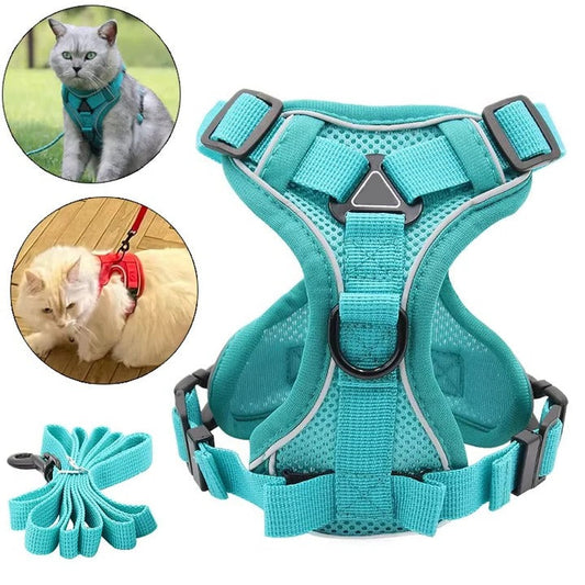 Reflective Cat Leash and Harness Set