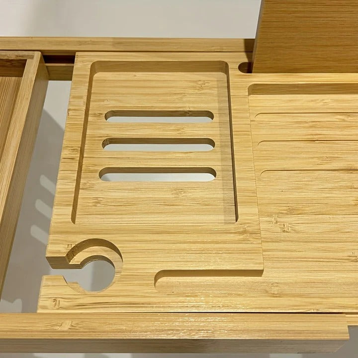 Bamboo Bath Caddy Tray for Bathtubs
