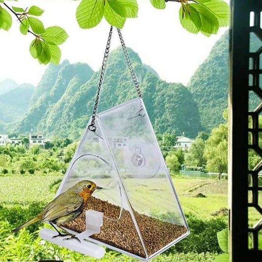 Acrylic Bird Feeder – Transparent Hanging Design
