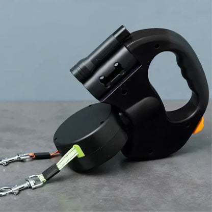 Dual Dog Leash with 360° Swivel and LED Light - Tangle-Free Design