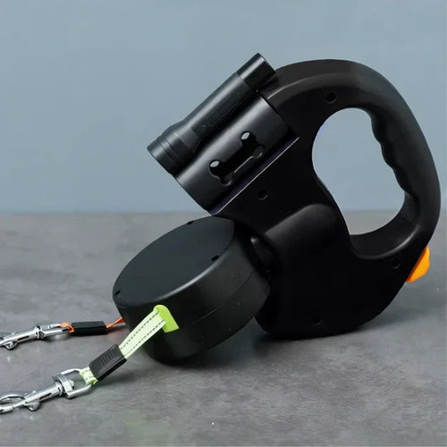 Dual Dog Leash with 360° Swivel and LED Light - Tangle-Free Design