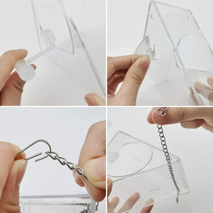Acrylic Bird Feeder – Transparent Hanging Design