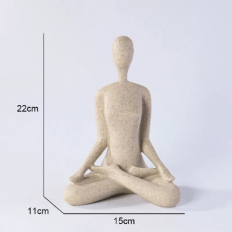 Yoga Woman Figurine – Contemporary Resin Home Decor