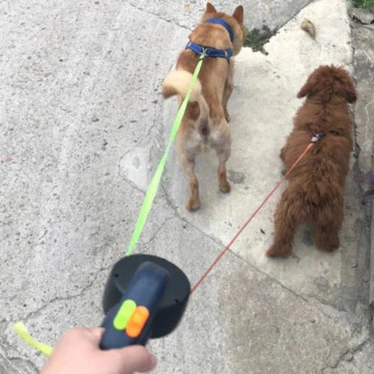 Dual Dog Leash with 360° Swivel and LED Light - Tangle-Free Design