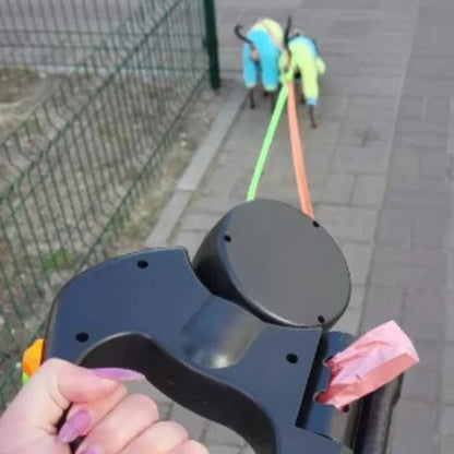 Dual Dog Leash with 360° Swivel and LED Light - Tangle-Free Design