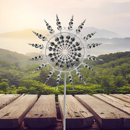 Kinetic Garden Wind Spinner Decoration with Dual Motion for Outdoors