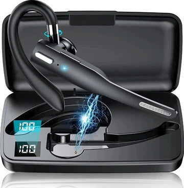 Dual Microphone Wireless Bluetooth 5.1 Headset with Noise Cancellation