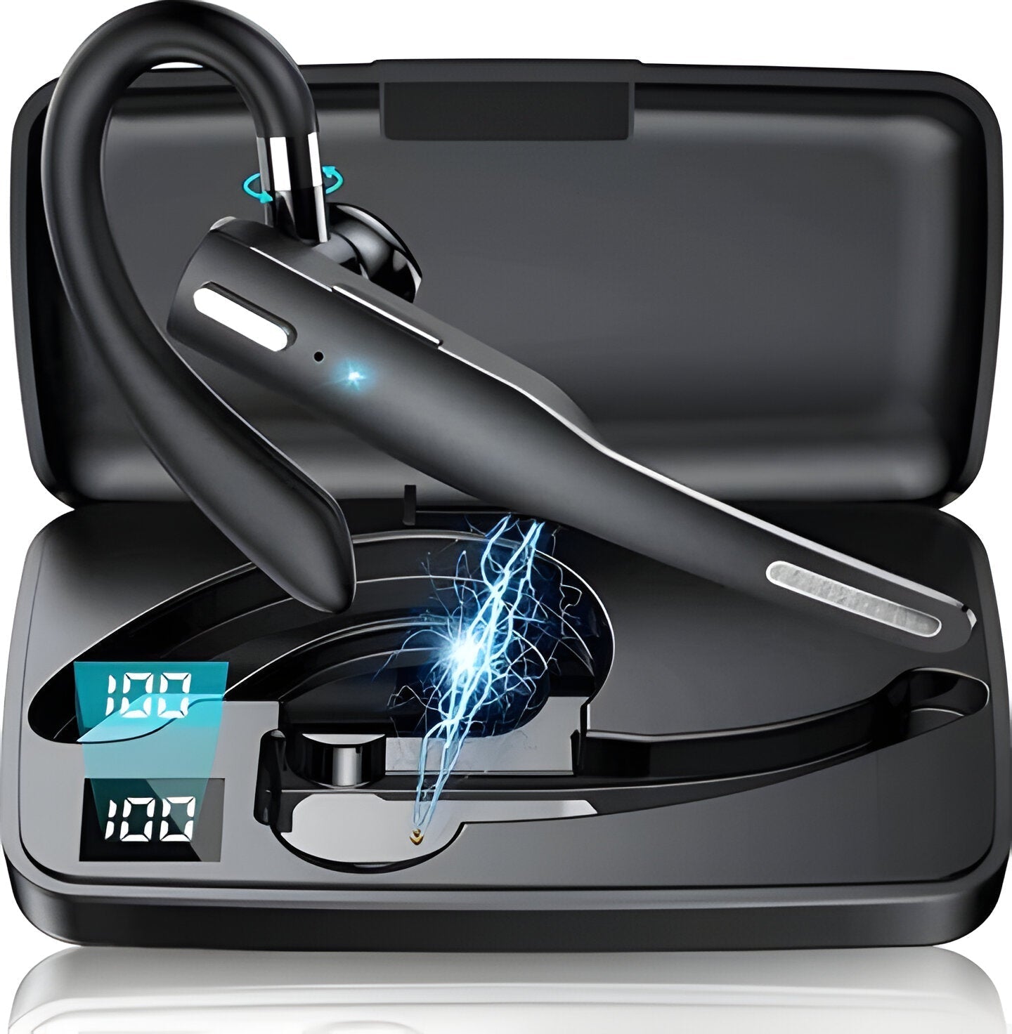 Noise Cancelling Bluetooth Earpiece with Dual Microphones – Wireless Headset