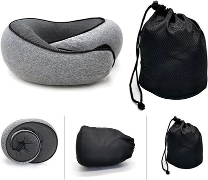 Curved Travel Neck Pillow with Memory Foam in Snail Design