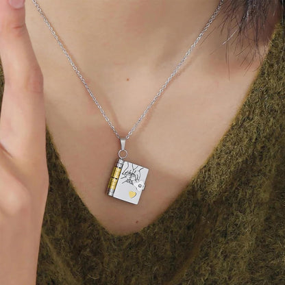 Memory Book Pendant Necklace – Meaningful Jewelry with Affectionate Message