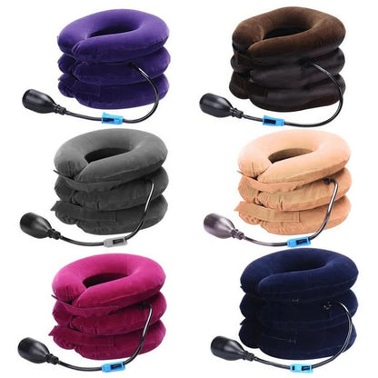 Inflatable Cervical Neck Traction Pillow with Three Layers