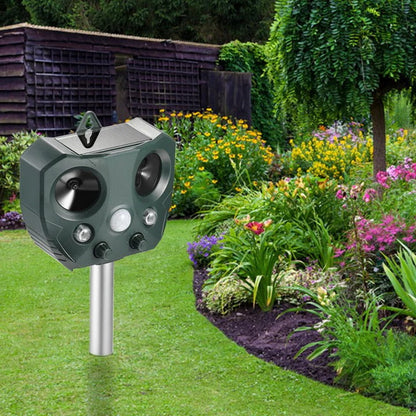 Solar-Powered Ultrasonic Animal Deterrent for Gardens