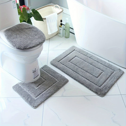 Non-Slip Bathroom Mat Set – Quick Drying and Machine Washable