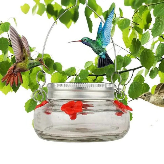 Clear Flower Design Hummingbird Feeder