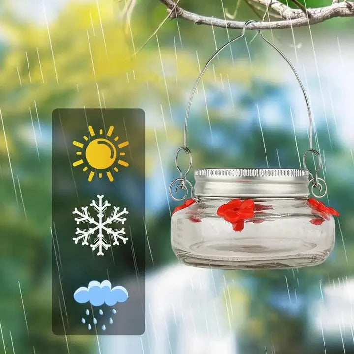 Clear Flower Design Hummingbird Feeder
