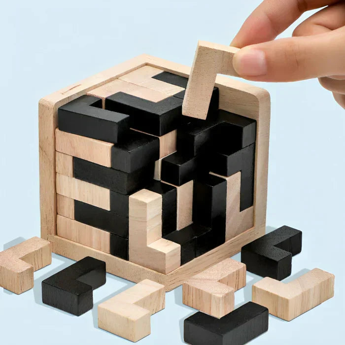 3D Wooden Brain Teaser Puzzle for Mind Challenges