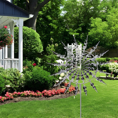 Kinetic Garden Wind Spinner Decoration with Dual Motion for Outdoors