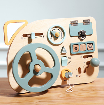 Wooden Activity Board with Steering Wheel – Fun Learning Tool