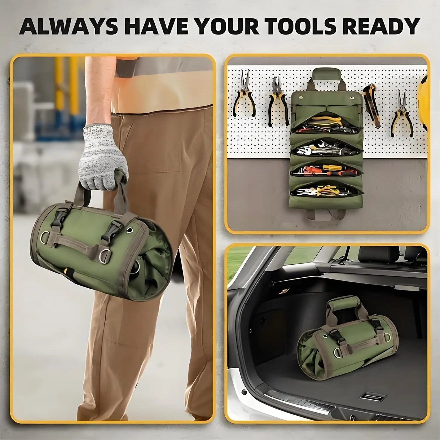 Ultimate Tool Organizer with Removable Pouches | Compact & Accessible | Perfect for Garage, Job Sites, and DIY Projects