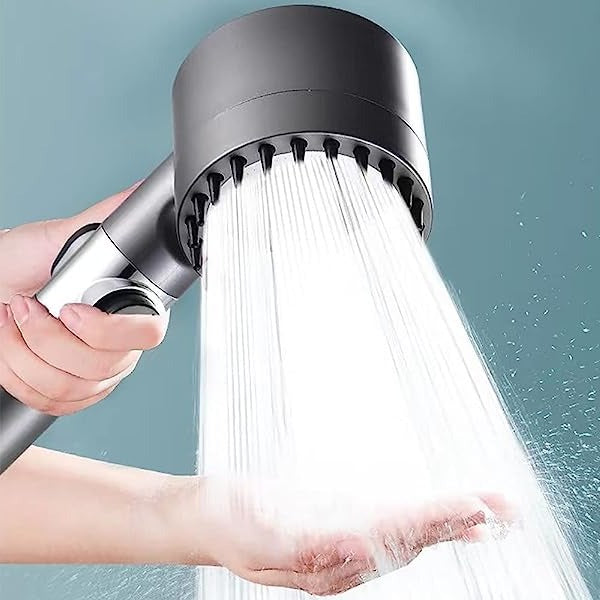 Water-Saving Shower Head with Multi-Layer Filter, Stop Button & Micro-Perforations