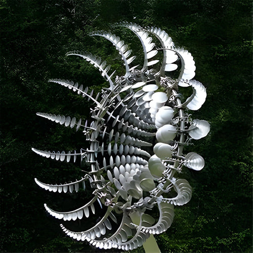 Kinetic Garden Wind Spinner Decoration with Dual Motion for Outdoors