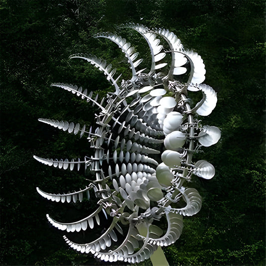 Kinetic Garden Wind Spinner Decoration with Dual Motion for Outdoors
