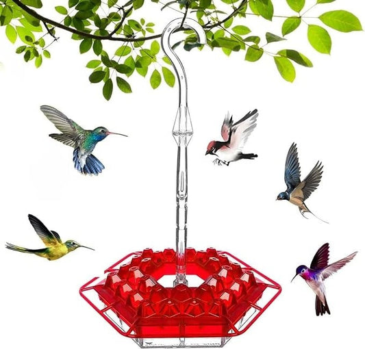 Ant-Resistant Hummingbird Feeder for Outdoor Use with Hanging Perch
