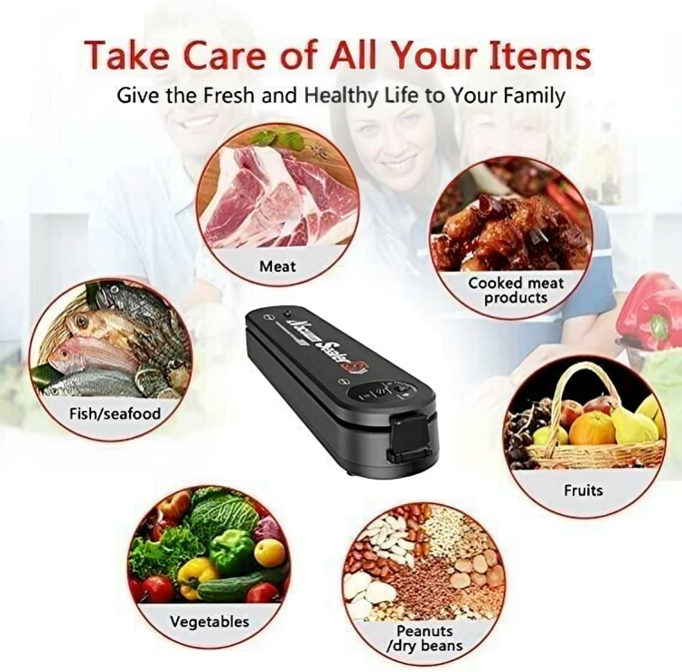 SmartSeal Vacuum Sealer | 90W, 60 kPa & Compact Design | Keep Food Fresh Longer, Prevent Freezer Burn
