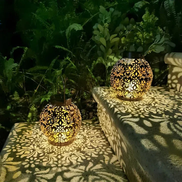 Weather-Resistant Solar-Powered LED Hanging Light