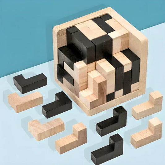 3D Wooden Brain Teaser Puzzle for Mind Challenges