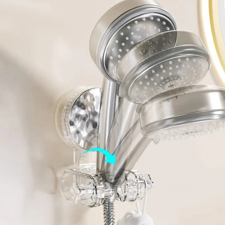 Adjustable Shower Head with Wall-Mounted Holder for Flexibility