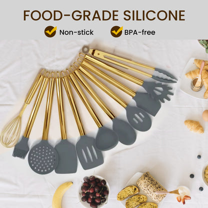 Chic and Practical Utensil Collection in Gold