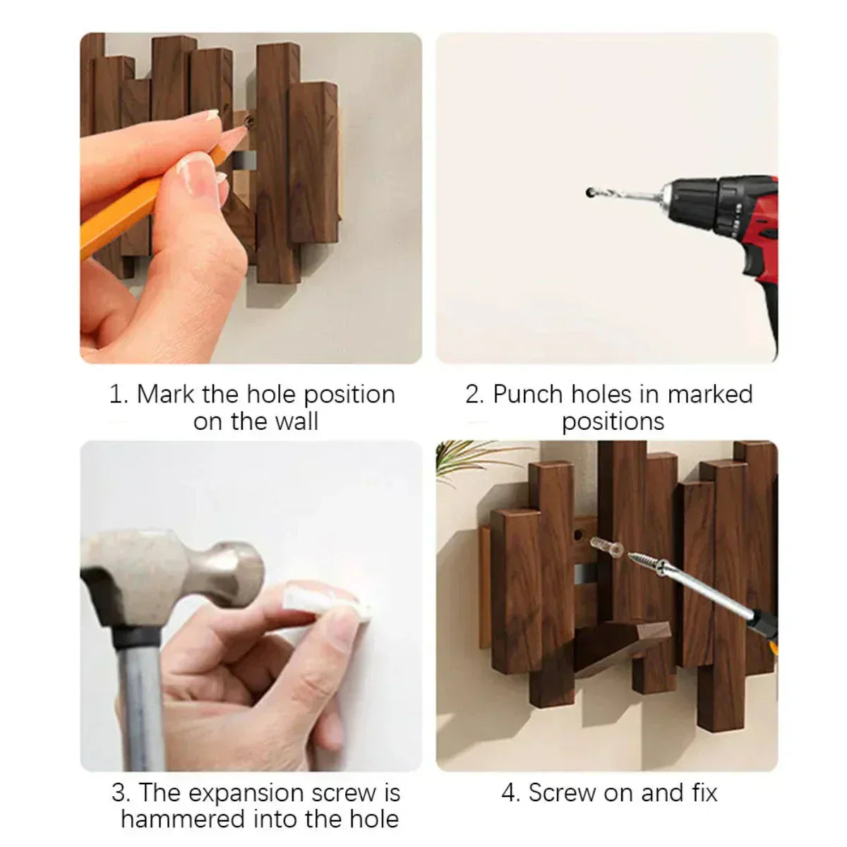 Wooden Piano Wall Coat Rack – Stylish and Functional Entryway Organizer
